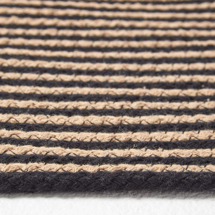 Homescapes runder Teppich, handgeflochtener Baumwollteppich 120 cm im Vintage-Stil mit Spiralemuster