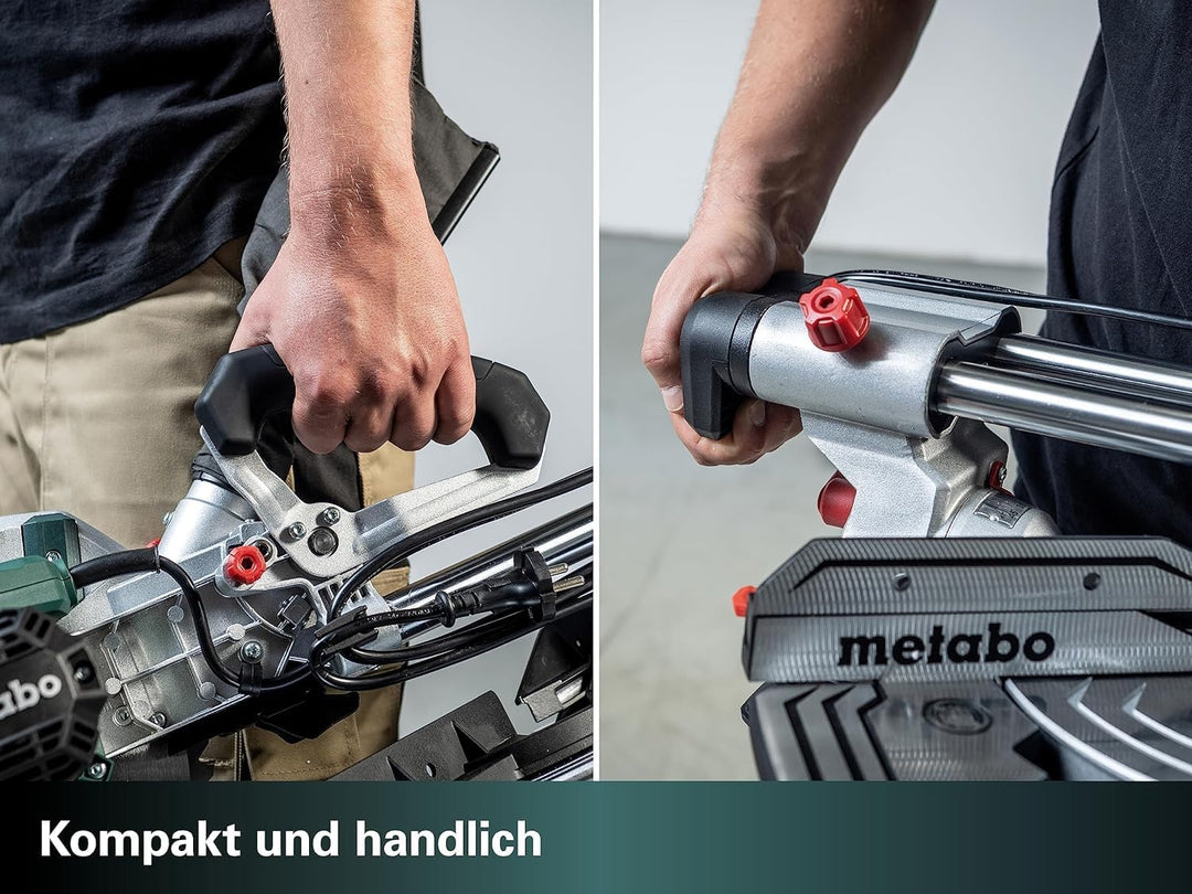 Metabo KGS 216 M Set Kappsäge (Karton, mit 2. Hartmetall-Sägeblatt, Klasse M, mit Sägeblattneigung,