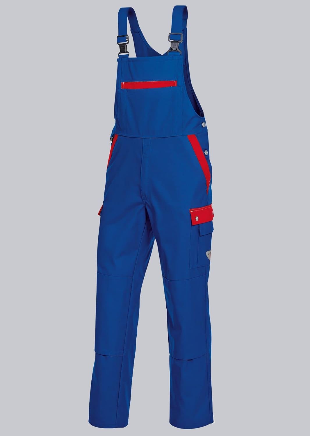BP 1844 720 Herren Latzhose gemacht aus verstärkter Baumwolle Königsblau/Rot, Grösse 70