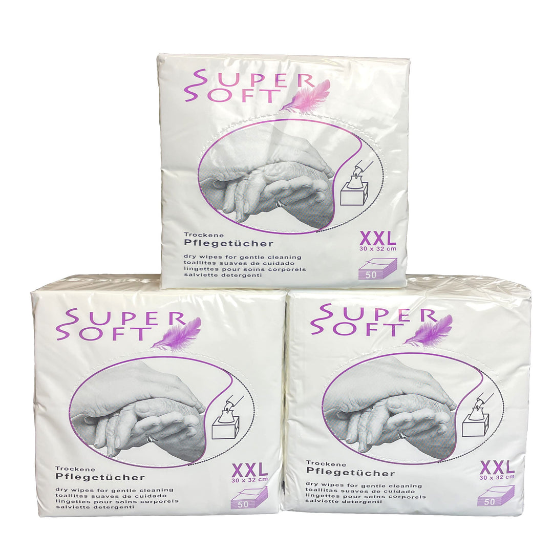 SuperSoft (Das Original), 150 seifenfreie Wisch- & Pflegetücher, trocken, aus Viskose & PES, sehr we