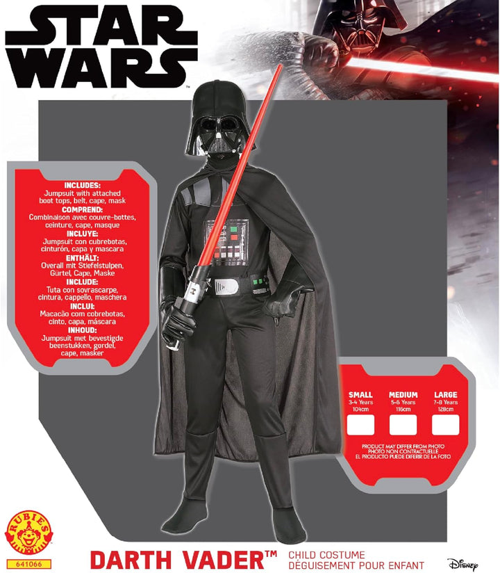 Rubie's Official Disney Star Wars Darth Vader Classic Child Costume, Kids Fancy Dress 3-4 Jahre Schw