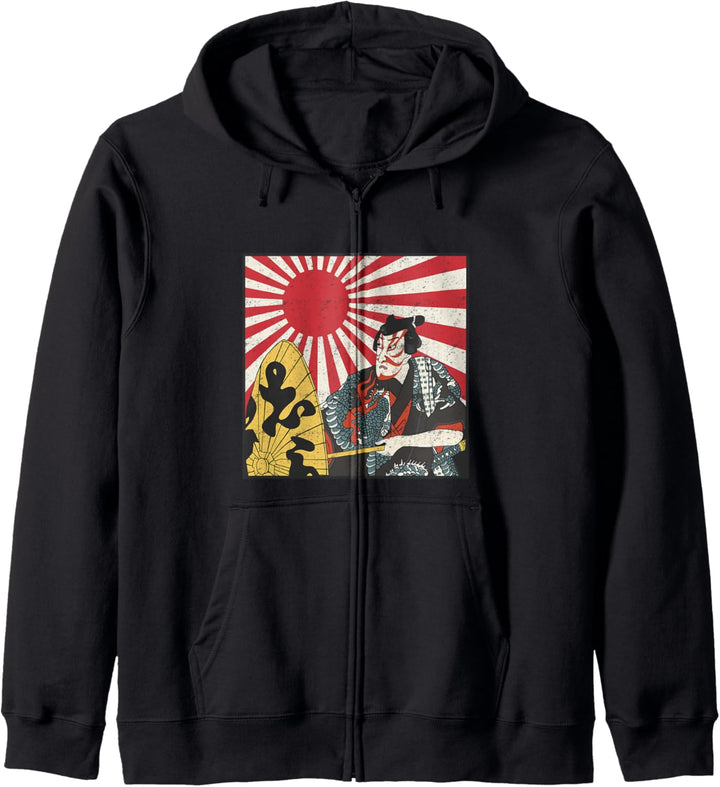 Japanese Kabuki Samurai sun anime graphic Kapuzenjacke