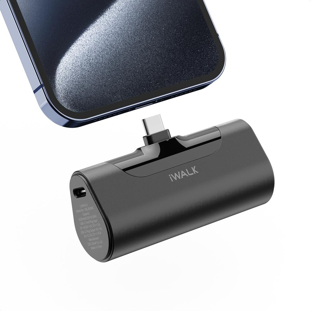 iWALK Mini Powerbank 4500mAh,USB-C 20W Tragbares Ladegerät Quick Charge,Externer Akku für Tasche/Rei