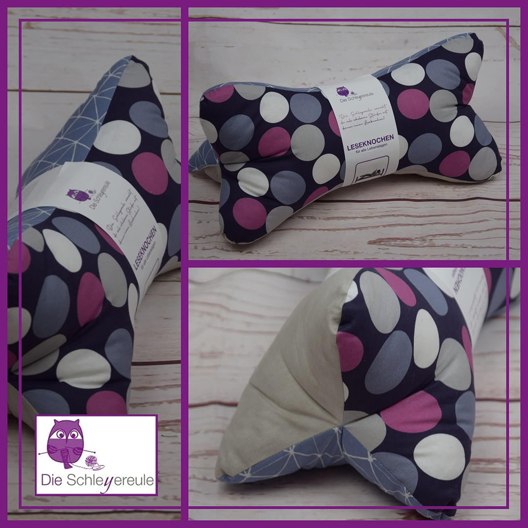 Leseknochen Muster Nackenkissen Handmade in D, waschbar (Lovely Dots), Lovely Dots