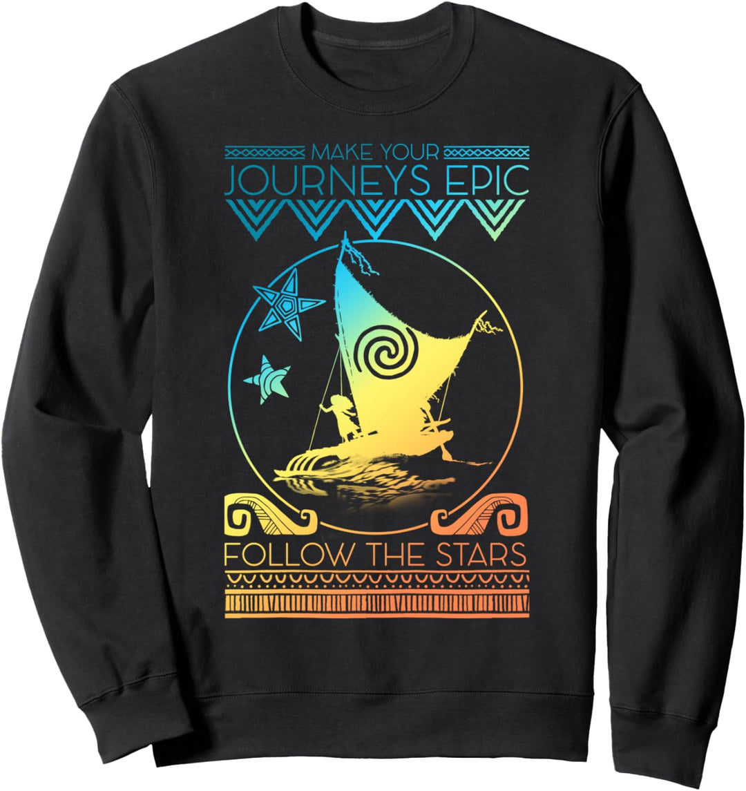 Disney Moana Make Your Journeys Epic Follow The Stars Poster Sweatshirt