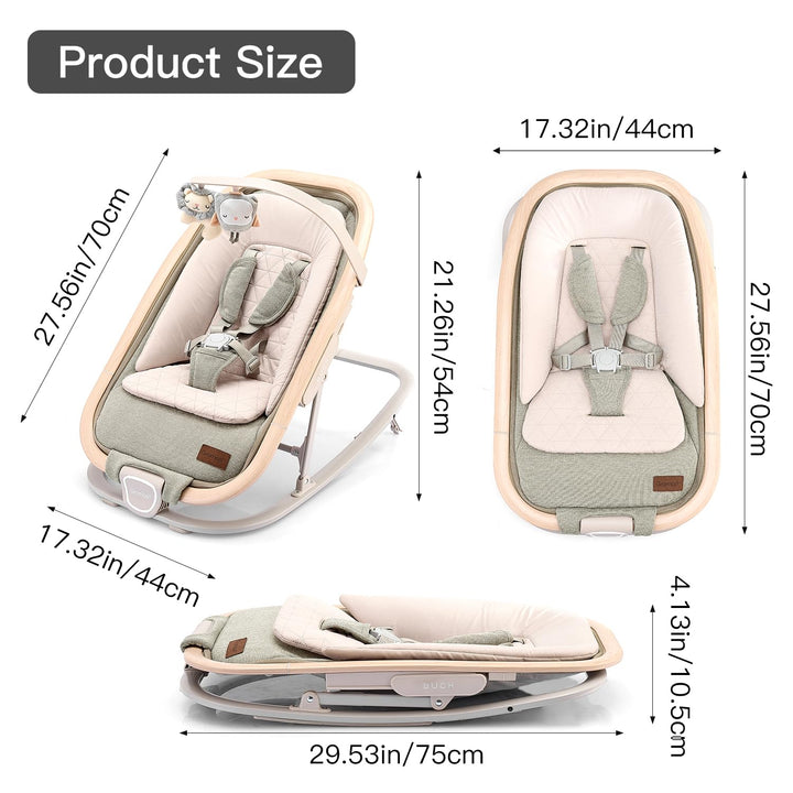 Gromast 2-in-1-Babywippe für Säuglinge, tragbare Babywippe mit 3 Liegepositionen und Reisetasche – G