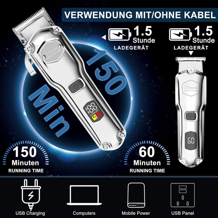 Hatteker Haarschneidemaschine Profi akku Haarschneider Herren Haartrimmer Langhaarschneider Herren B