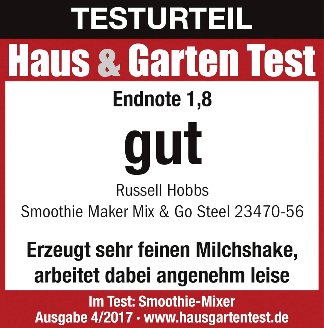 Russell Hobbs Mixer-Standmixer&Smoothie Maker to go[23.500 U/minPower-Motor]inkl.2xMixbehälter600ml