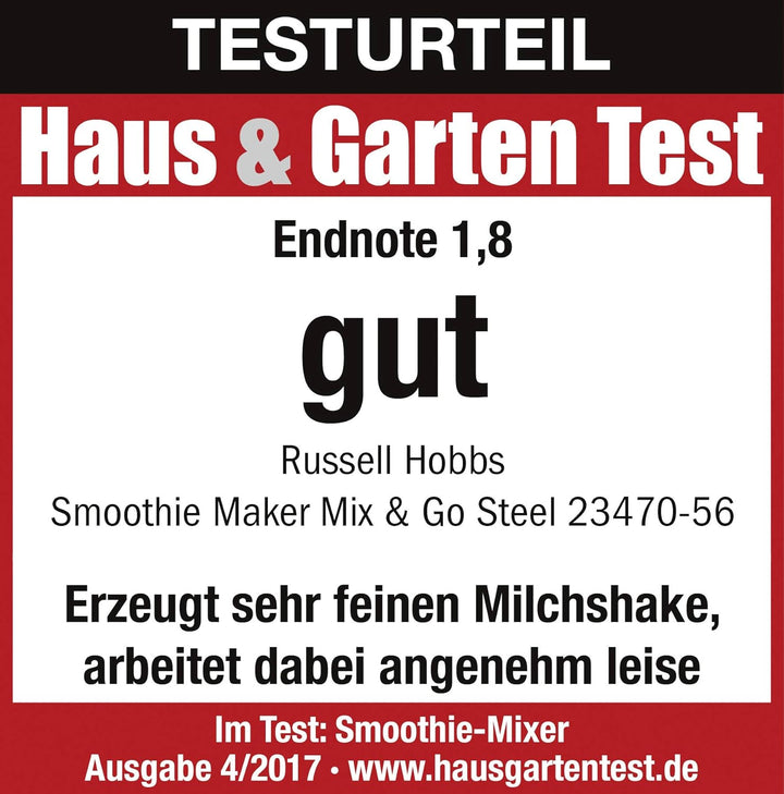 Russell Hobbs Mixer-Standmixer&Smoothie Maker to go[23.500 U/minPower-Motor]inkl.2xMixbehälter600ml