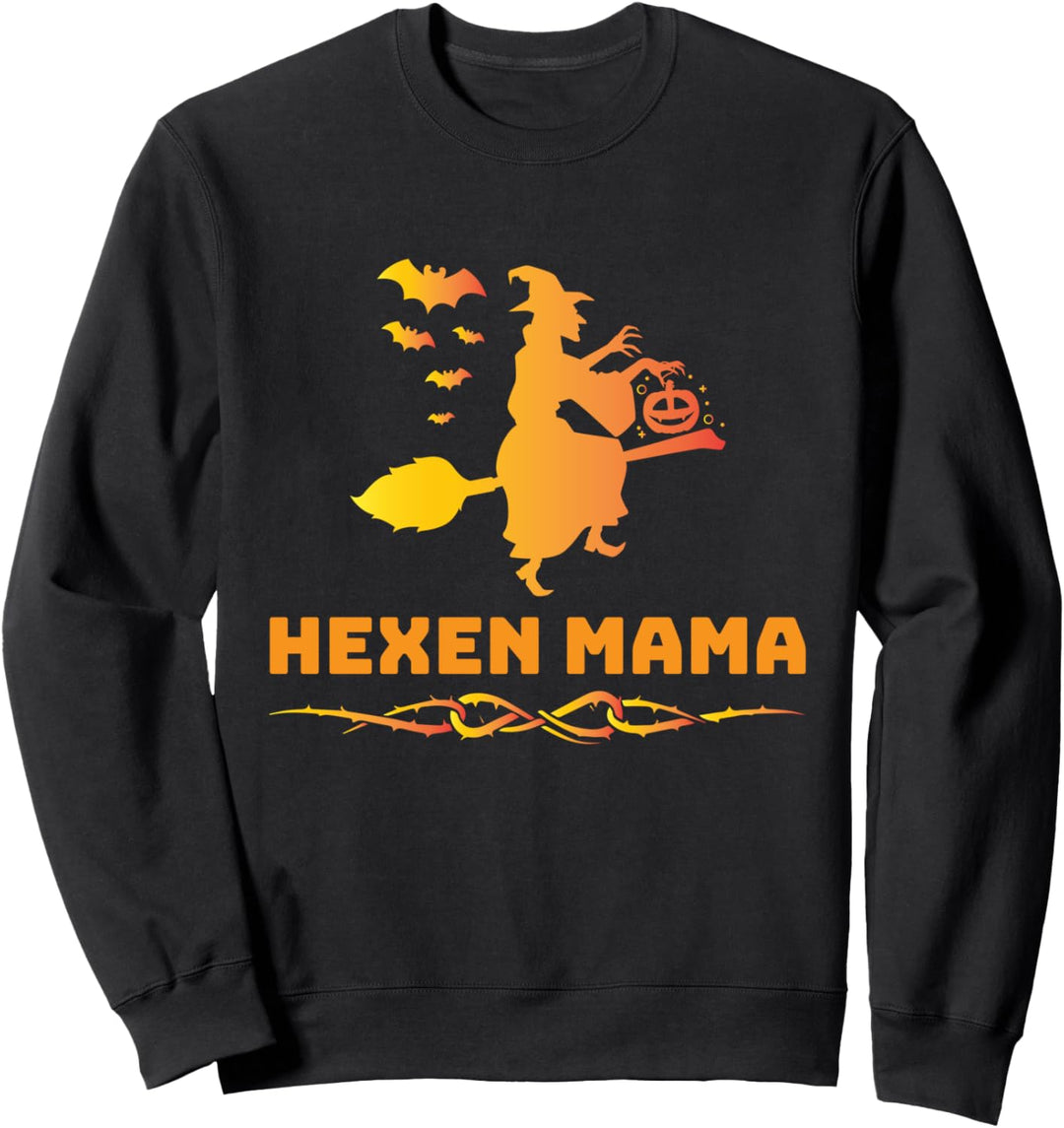 Halloween Hexen Mama Hexe auf Besen Hexenkostüm Sweatshirt