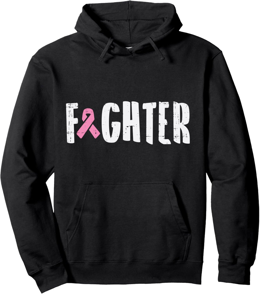 Fighter Pink Ribbon Breast Cancer Awareness Gift For Women Pullover Hoodie