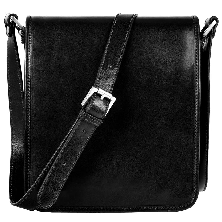 Time Resistance Schultertasche aus Leder Herren - Messenger Bags - Umhängetasche Herren - Elegante L
