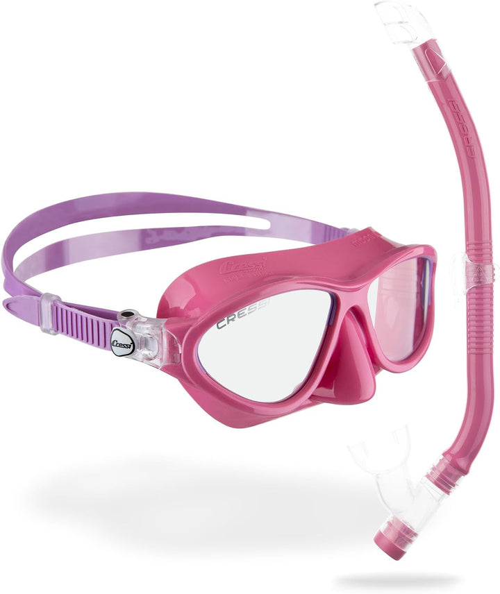 CRESSI seit 1946 - Moon Kid Schnorchelmaske Kinder 5-10 Jahre Pool Meer Combo Set Rosa/Flieder, Comb