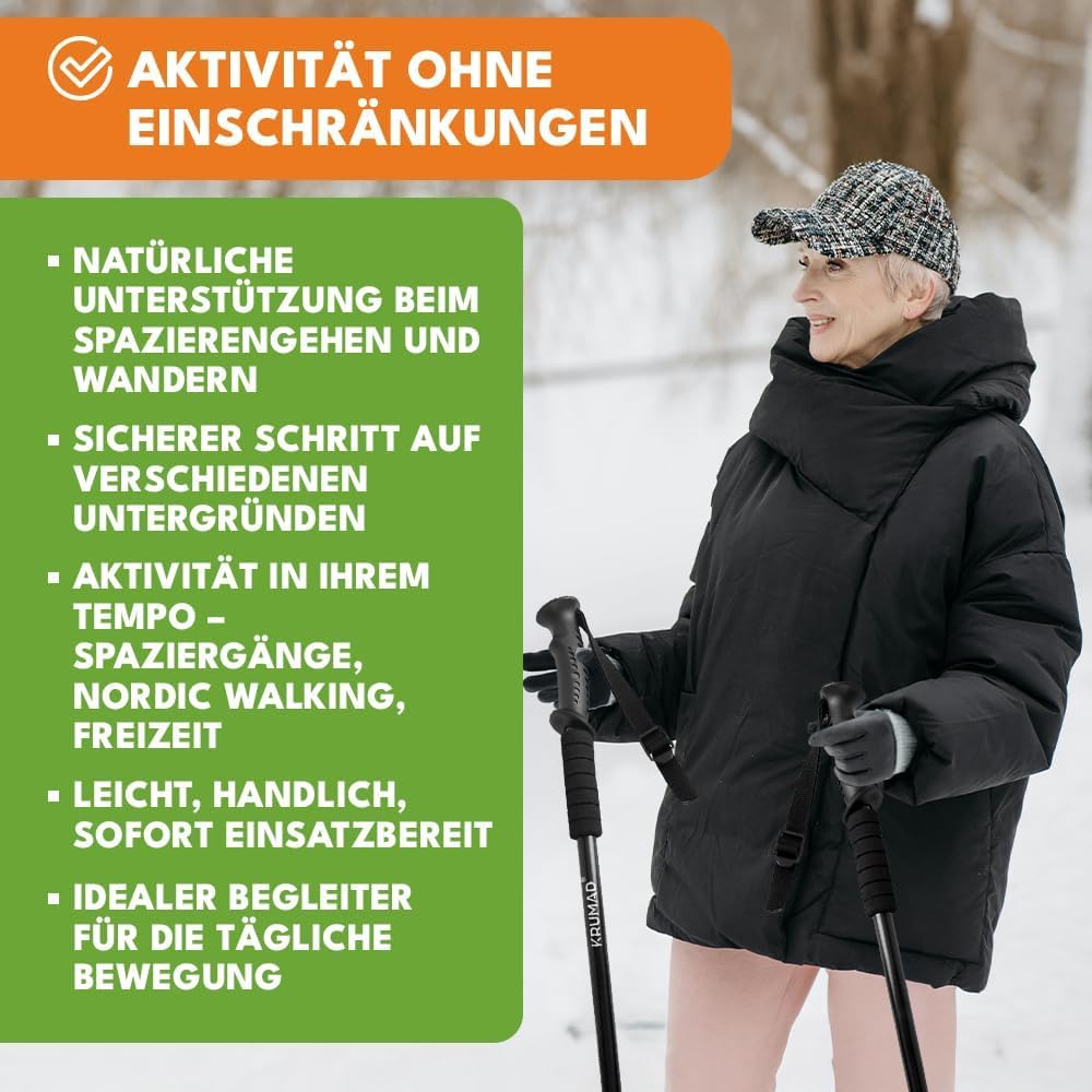 Nordic Walking Stöcke aus Aluminium, Teleskopische Wanderstöcke Verstellbar 64-134 cm, Leichte Walki