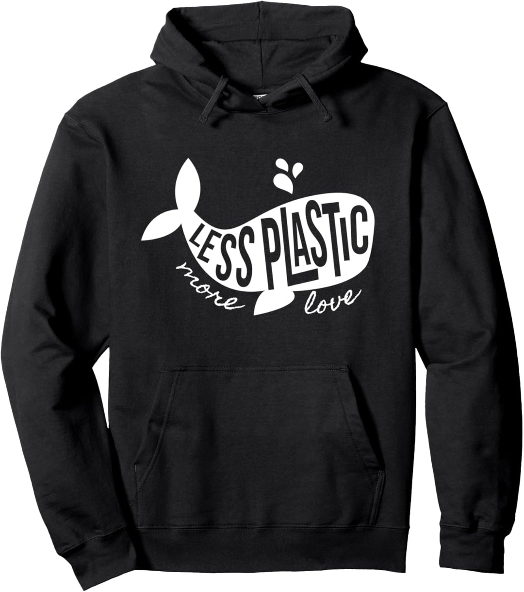 Earth Day Less Plastic More Love Recycle Save The Whales Pullover Hoodie