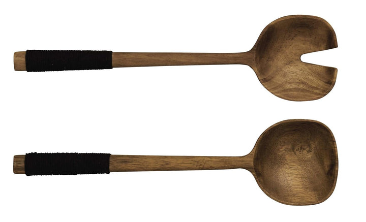 ASA Selection Salatbesteck mit Schwarzem Nylongriff Wood L 31,20 cm B 8,20 cm H 5,40 cm