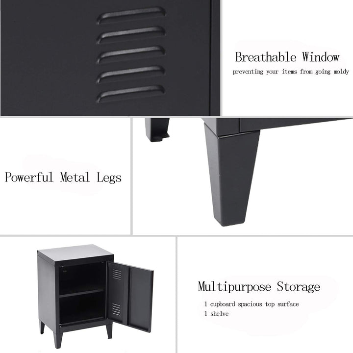 Kleiner Lagerschrank, Stahlschrank, Aktenschrank, Freistehender Schrank mit 4 stabilen Metallbeinen