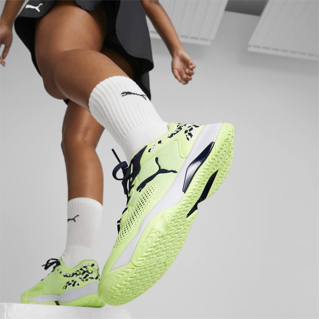 PUMA Herren Solarcourt RCT Fussballschuh 40 EU Fast Yellow Puma Navy Puma White, 40 EU Fast Yellow P