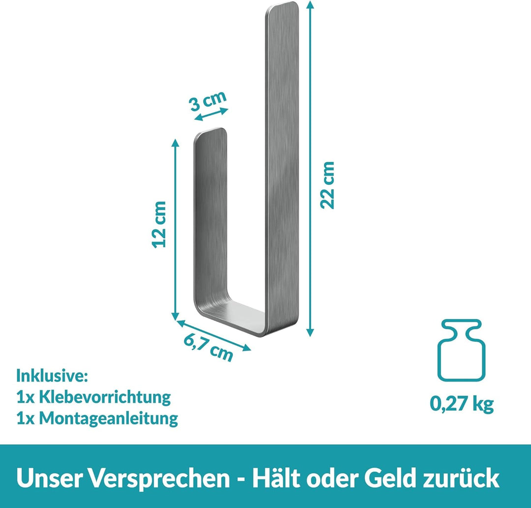 WEISSENSTEIN Toilettenpapier Aufbewahrung ohne Bohren - Toilettenpapierhalter Edelstahl für die Wand
