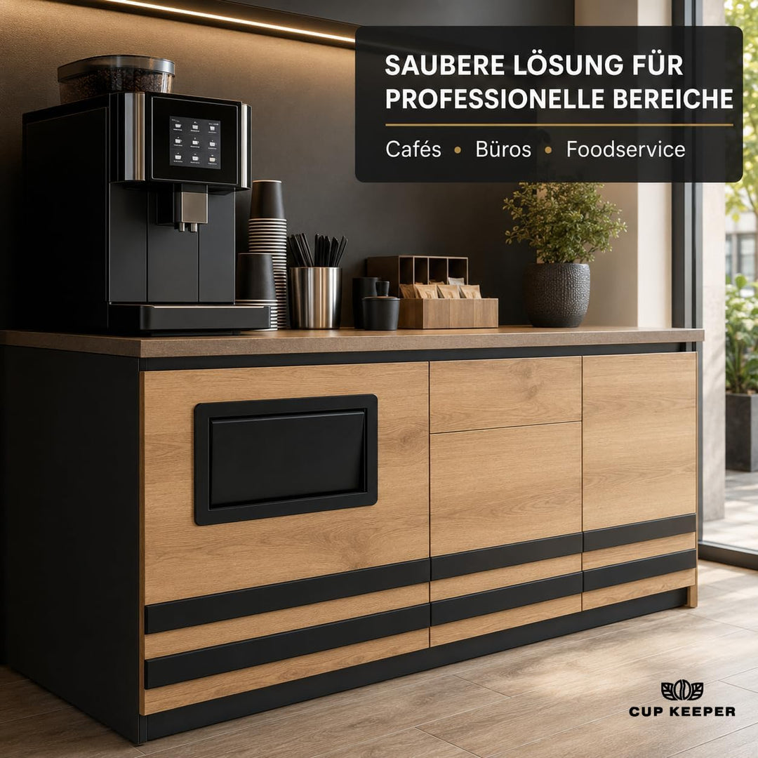 Müllklappe aus pulverbeschichtetem Stahl 350 × 200 mm zum Einbau | Schwarz | Ideal für Cafés, Restau