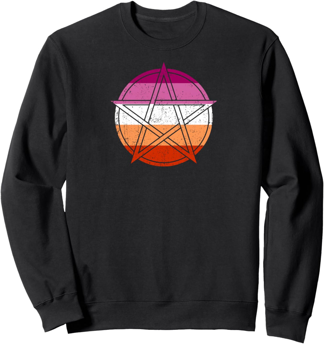 Gothic Lesbischer Stolz Wicca Hexerei Petagramm Satanic Girly Sweatshirt