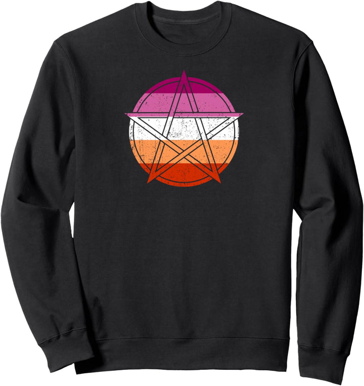 Gothic Lesbischer Stolz Wicca Hexerei Petagramm Satanic Girly Sweatshirt