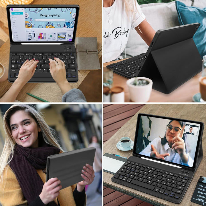 Tastatur Hülle für Samsung Galaxy Tab A11+, Galaxy Tab A9 Plus Hülle mit QWERTZ Deutsches Tastatur,