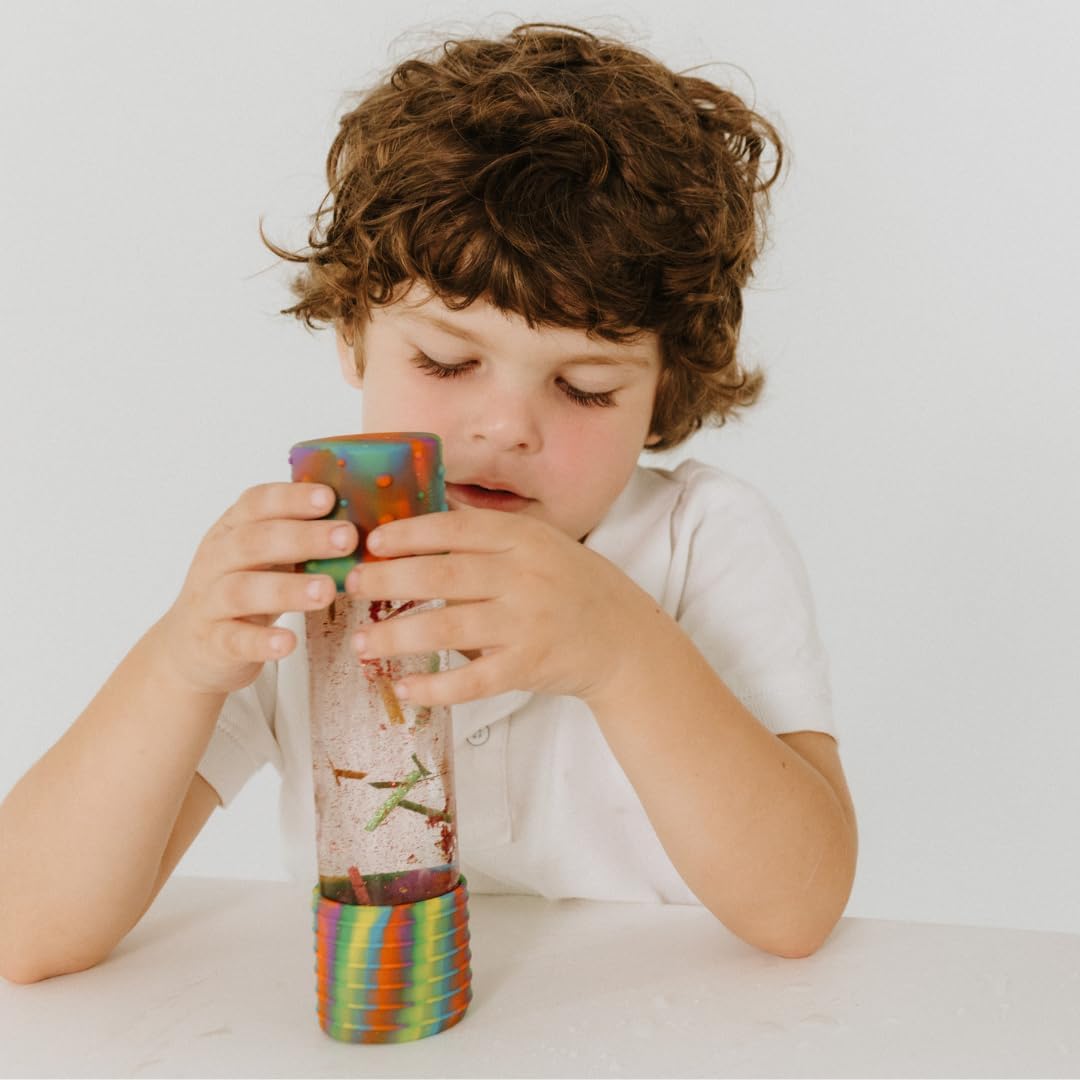 Jellystone Designs Nachfüllbare Flasche zum Selbermachen in Regenbogenfarben, entspannendes Fidget-A