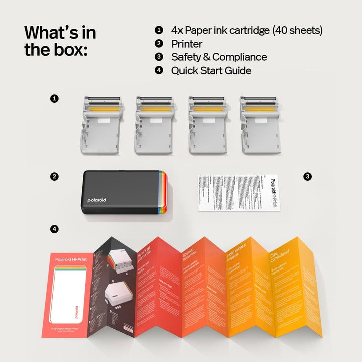 Polaroid Bundle Hi-Print+Paper - 2nd Generation - Bluetooth-verbundener 2x3 Pocket Photo- und Dye-Su