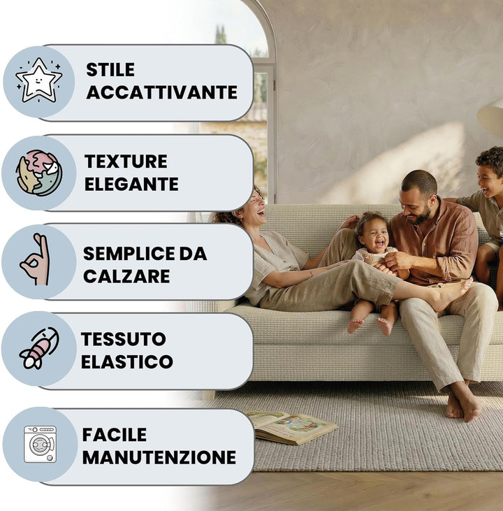 Sogni e capricci Leslie elastische Couchüberzüge, Creme, 3 Plätze 3 Plätze Creme, 3 Plätze Creme