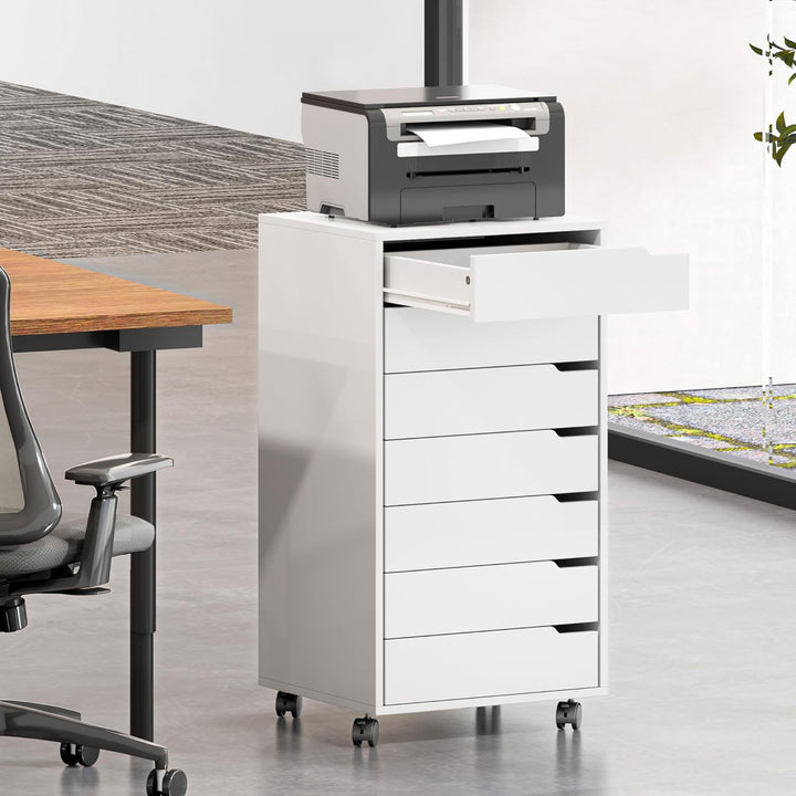 sogesfurniture Rollcontainer, Aktenschrank mit 7 Schubladen, Büroschrank, Schubladenschrank, Kommode