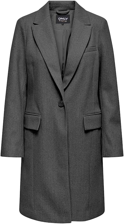 ONLY Female Mantel ONLCARRIE Mantel XS Dark Grey Melange, XS Dark Grey Melange