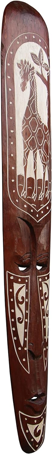 Unbekannt Schöne 100 cm Wand Maske Maori Tribal Giraffe Holz Afrika Maske91