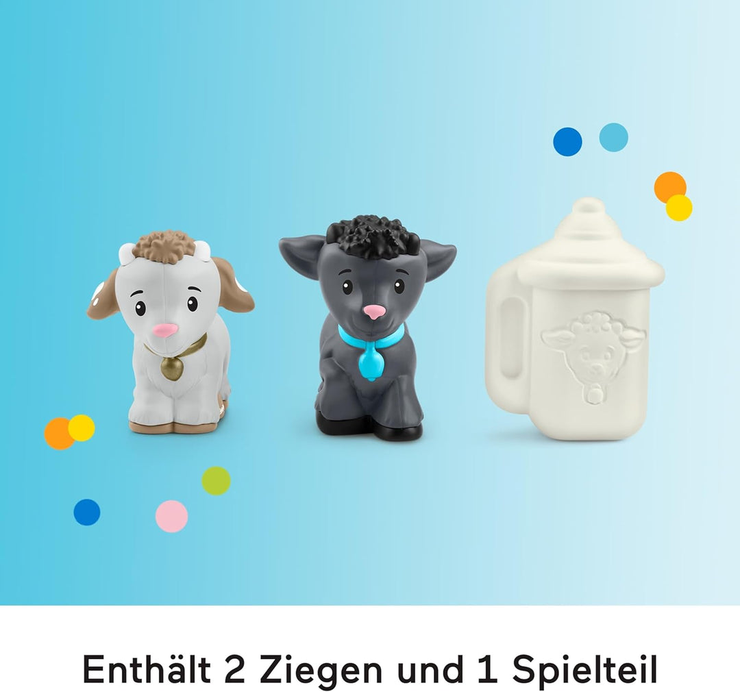 Fisher-Price Little People Spielzeug für Kleinkinder, Spielset Mein erster Baby-Ziegenhof mit 2 Figu