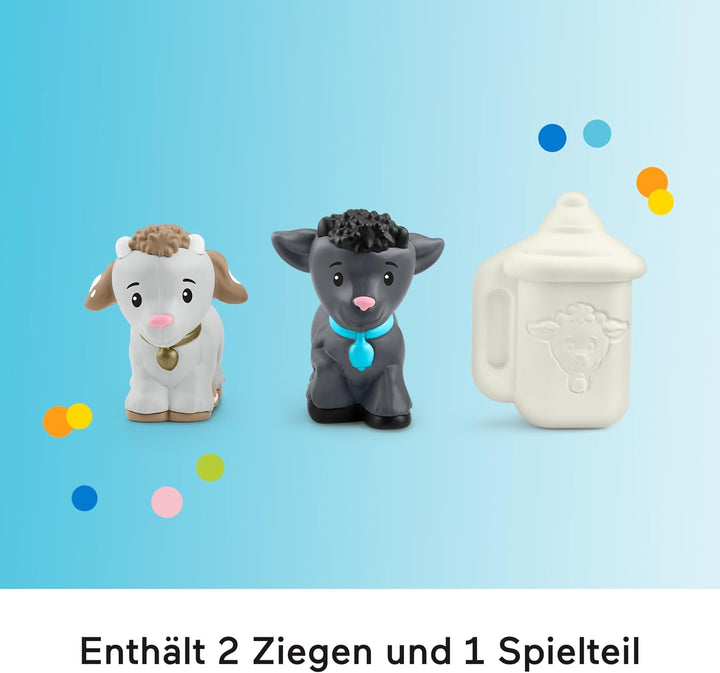Fisher-Price Little People Spielzeug für Kleinkinder, Spielset Mein erster Baby-Ziegenhof mit 2 Figu