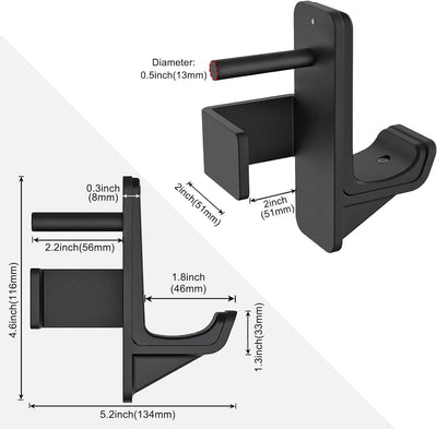 Kipika J-Haken für Power Rack – Unterseite verstärkte Stahlhaken mit Gummiauflage – 2 Stück 1/2 Hole