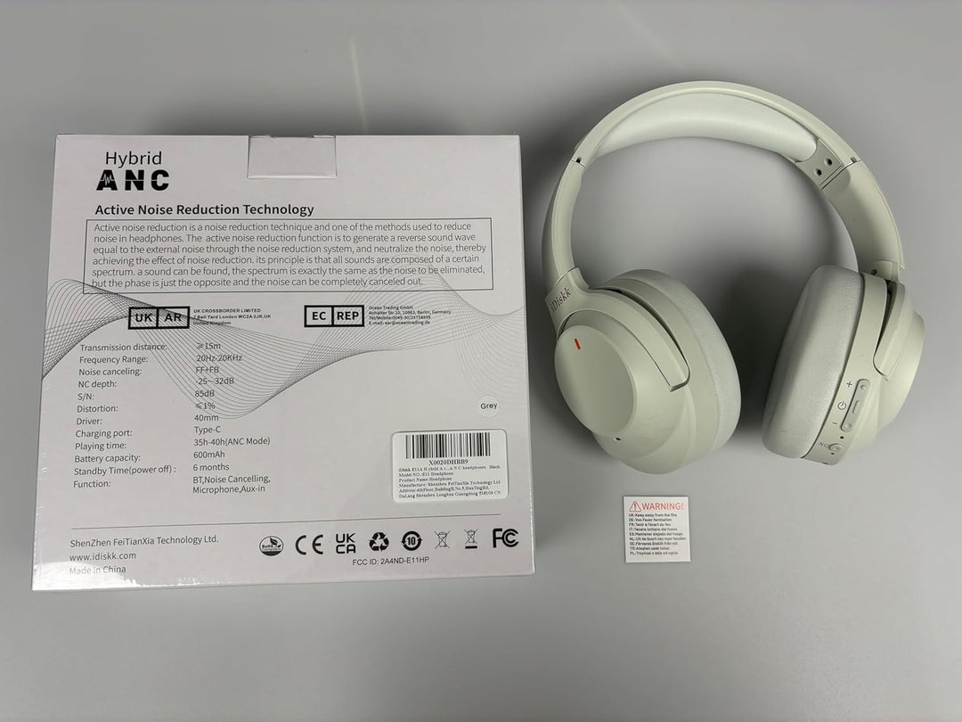 iDiskk ANC Hybrid-Kopfhörer Mit Aktiver Geräuschunterdrückung, Kabellose Bluetooth-Over-Ear-Kopfhöre