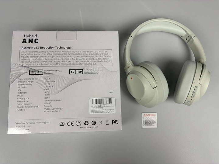 iDiskk ANC Hybrid-Kopfhörer Mit Aktiver Geräuschunterdrückung, Kabellose Bluetooth-Over-Ear-Kopfhöre