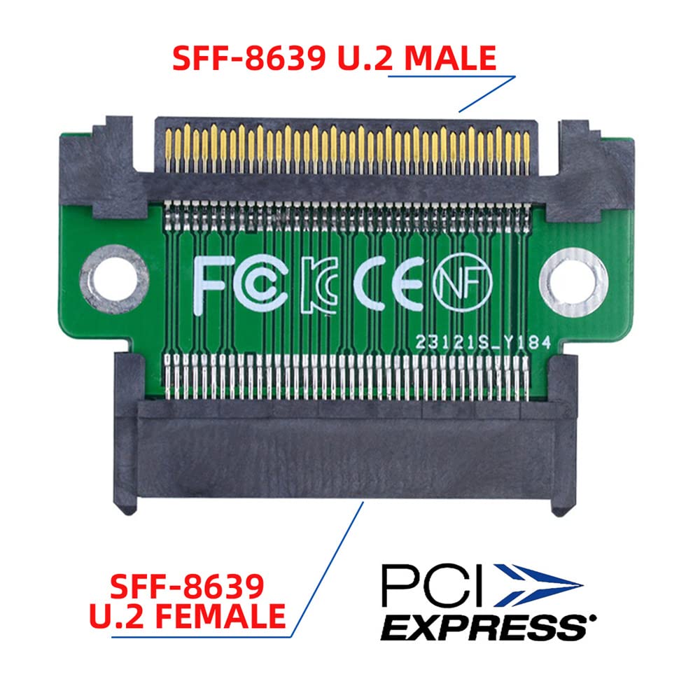 Cablecc U.2 U2 SFF-8639 NVME PCIe 4.0 SSD Stecker auf Buchse Adapter Verlängerung 68pin PCI Express