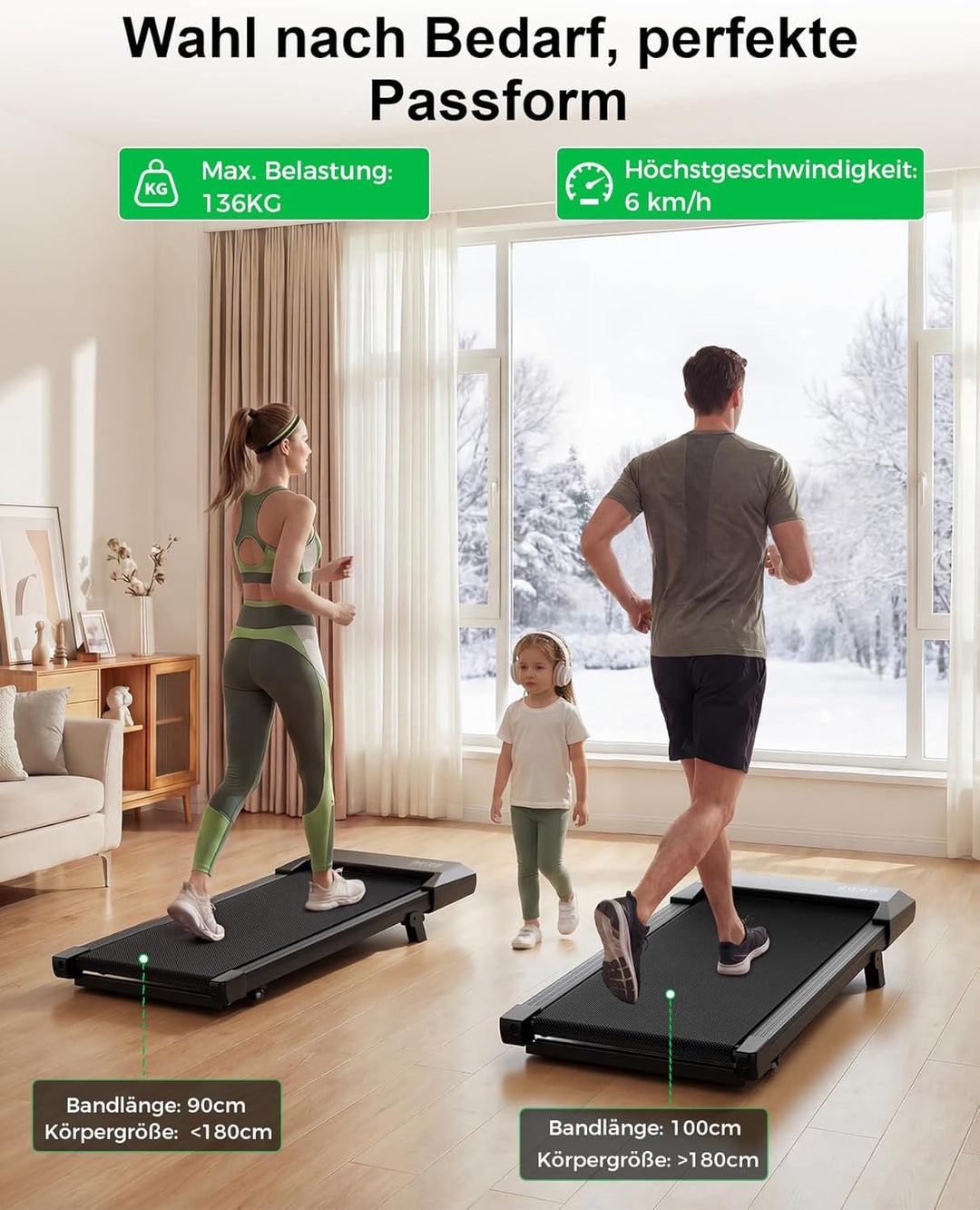 Raceable Walking Pad mit Steigung, Lacuffy Laufband für Zuhause mit APP-Steuerung, unter dem Schreib