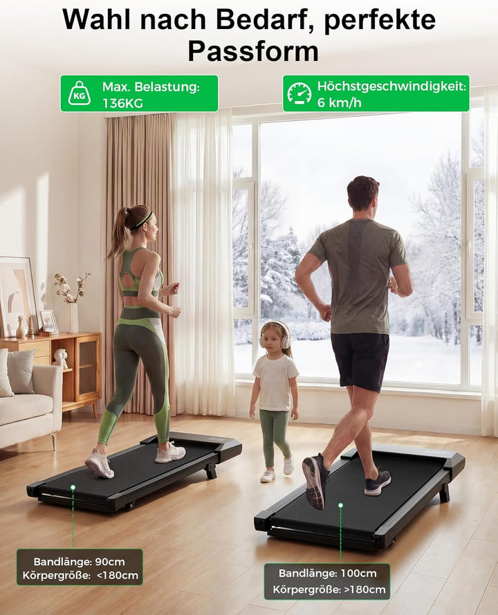 Raceable Walking Pad mit Steigung, Lacuffy Laufband für Zuhause mit APP-Steuerung, unter dem Schreib