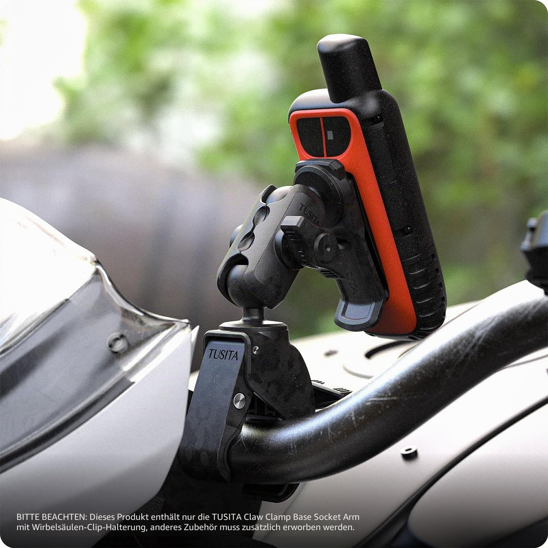 TUSITA Motorrad ATV/UTV Halterung Kompatibel mit Garmin Handheld GPS Geräte - Klaue Klemmbasis Short