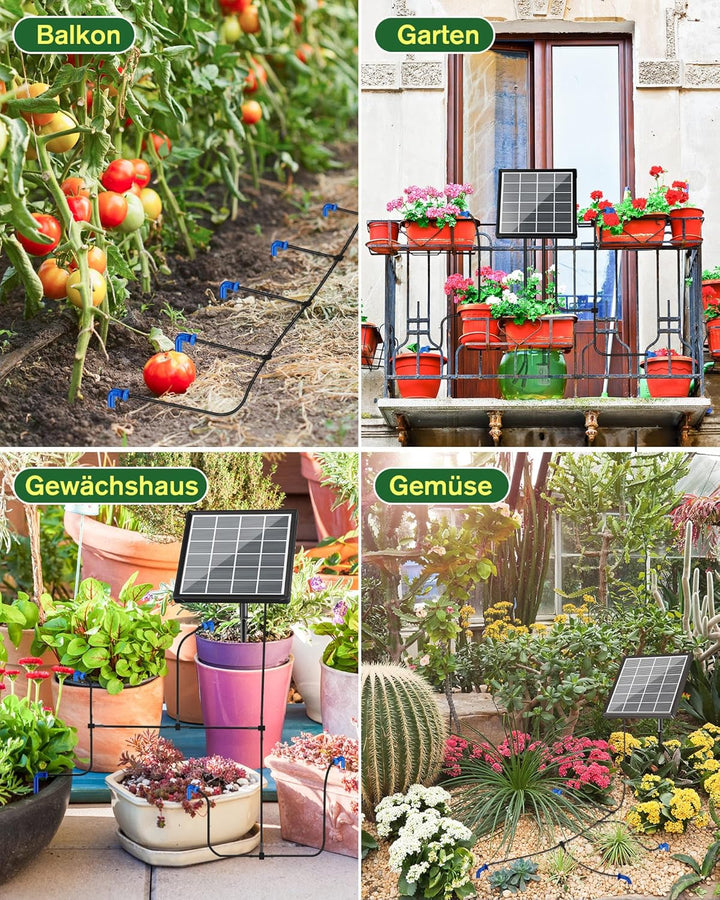 Biling Solar Bewässerungssystem Balkon 15M Bewässerungssystem Solar Tröpfchenbewässerung Automatisch