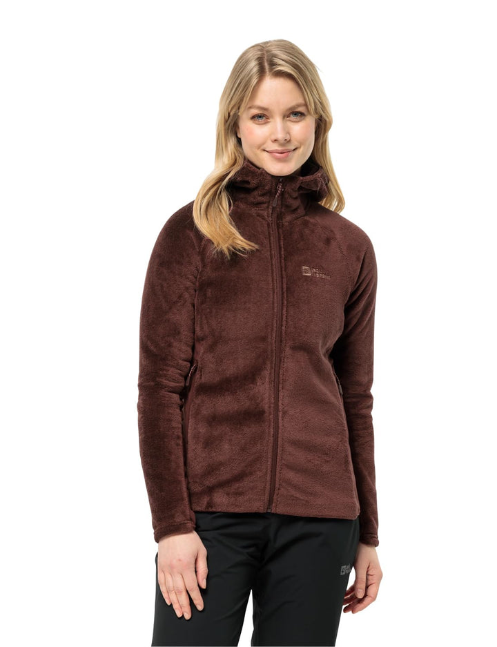 Jack Wolfskin Damen Rotwand Hooded Fz W Fleece-Jacke S Dark Maroon, S Dark Maroon