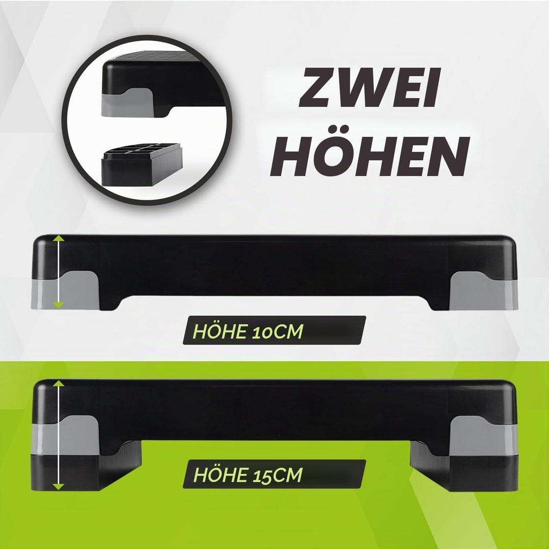 VirtuFit Essential Aerobic Fitness - Steppbrett für Zuhause Stepper höhenverstellbar und rutschfest