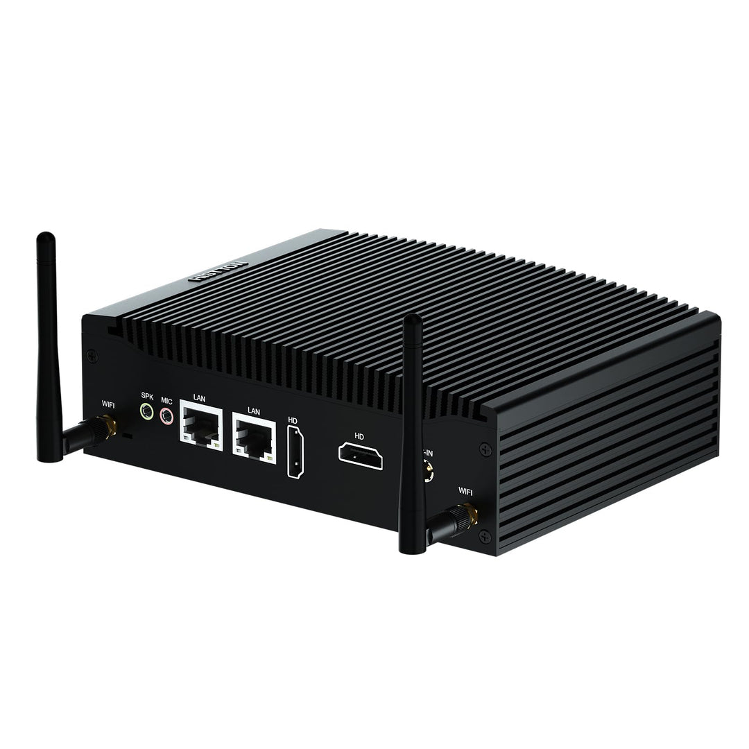 HISTTON Lüfterlos Mini PC Industrie PC, Dual Core i5-8265U, DDR4 16 GB RAM 512 GB SSD, 2 RS232 COM,