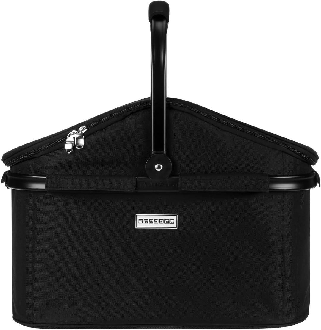 anndora Einkaufskorb 25 Liter ISO Picknick Kühlkorb - schwarz Iso: Schwarz