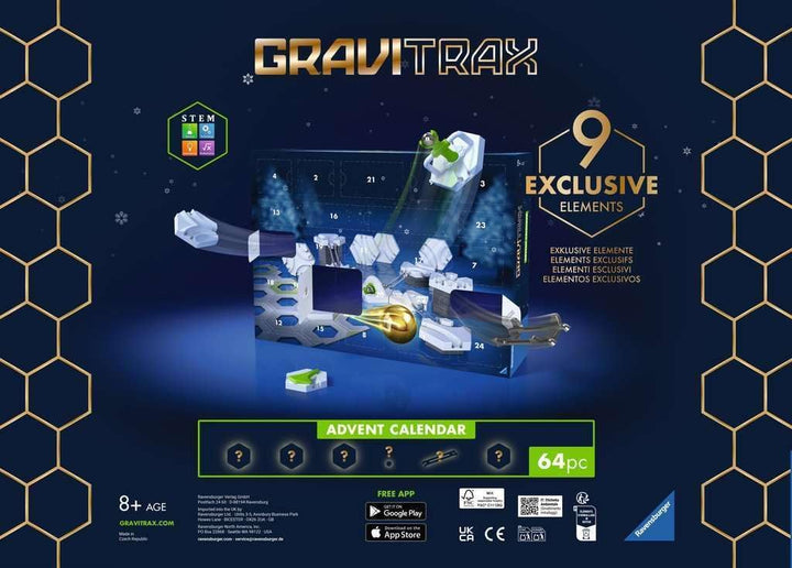Ravensburger 24729 Adventskalender-Ideal für GraviTrax Anfänger und Fans, Konstruktionsspielzeug für