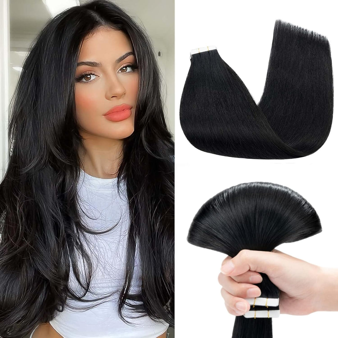 Benehair Tape in Extensions Echthaar, 45 CM Tape in Haarverlängerungen, Invisible Tape in Hair Exten