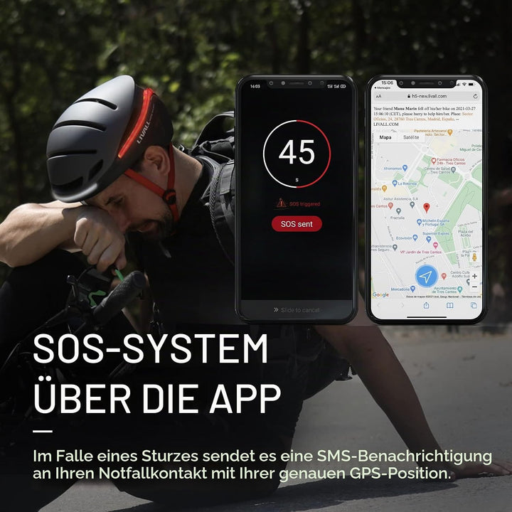 LIVALL EVO21 Smart Fahrradhelm mit Licht, Smart Helm mit Weitwinkellicht | Blinker | Bremswarnleucht